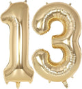 Champagne Large Number 13 Balloon, 40 Inch Light Gold Foil Helium Number by AIQINHU