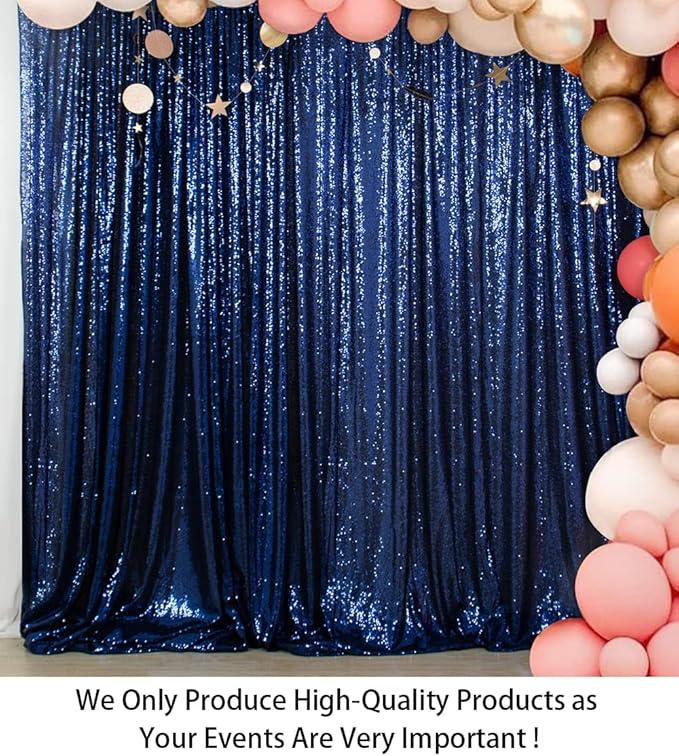 ShiDianYi 4FTX6FT-Navy Blue-Sequin Photo Backdrop, Wedding Photo Booth,Photography Background (Navy Blue)