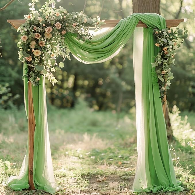 Wedding Arch Draping Fabric Backdrop Drapes 6 Panels, Sage Green | 28.7"x20FT - Image 5