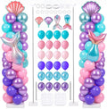 Skylety 2 Sets Mermaid Balloon Column Stand Kit Adjustable Mermaid Purple Pink by Skylety