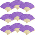 50 Pieces Paper Fans Paper Hand Fan Bamboo Folding Fan Handheld Fan Paper by Grosun