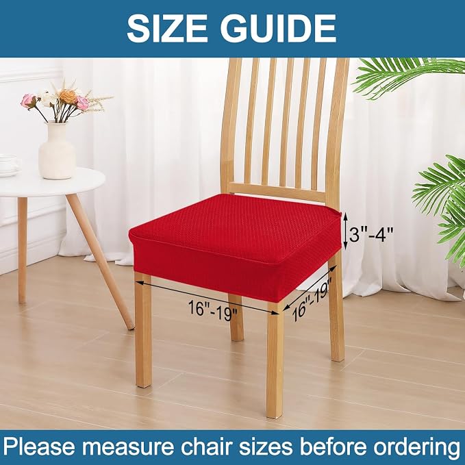 Smiry Waterproof Seat Covers for Dining Room Chairs, No Rear Covers | Stretch - Image 2