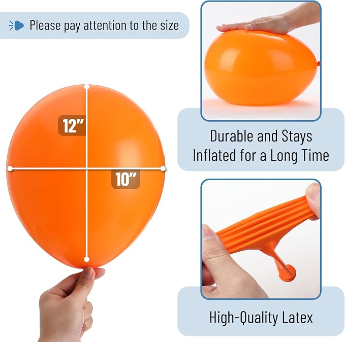 Mr. Pen- Orange Balloons, 12 Inch, 54 Pack | Orange Latex Balloons - Image 3