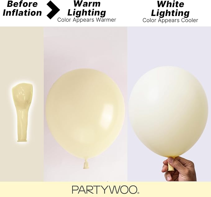 PartyWoo Pastel Yellow Balloons 140pcs Light Pale Yellow Color | 18 12 10 5 - Image 3