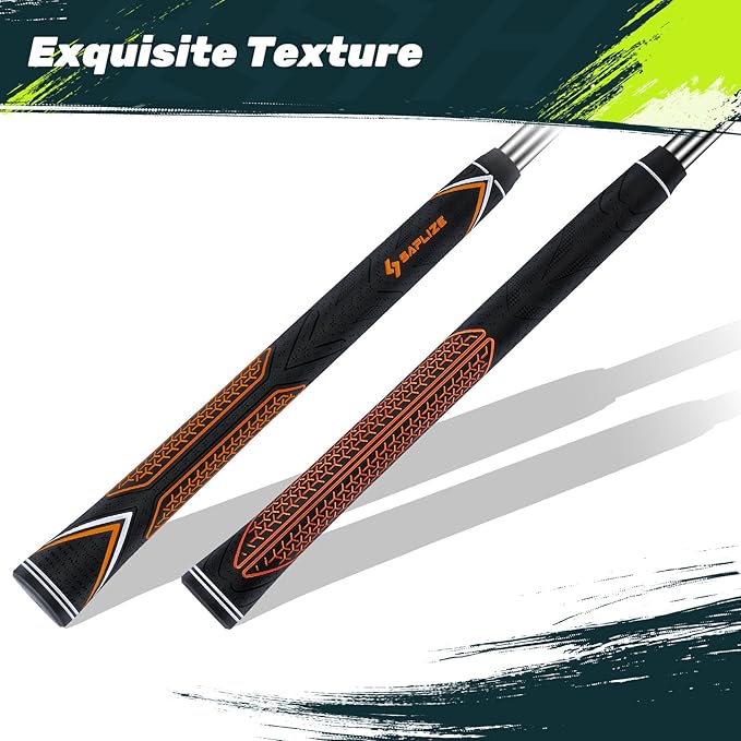 SAPLIZE High-performance Rubber Golf Grips 13 Pack, High Shock Absorption, Non-slip, Choose from 13 Grips with 15 Tapes or Full Regripping Kit, Std/Mid/Jumbo, CC10 Series