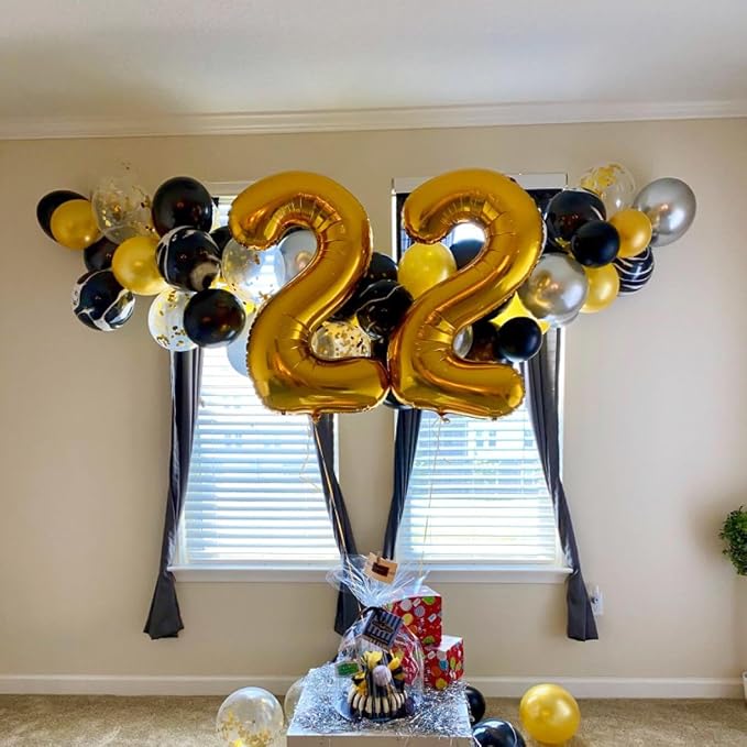 2 Balloon Numbers Birthday Decorations, 40In Gold Balloons - Image 2