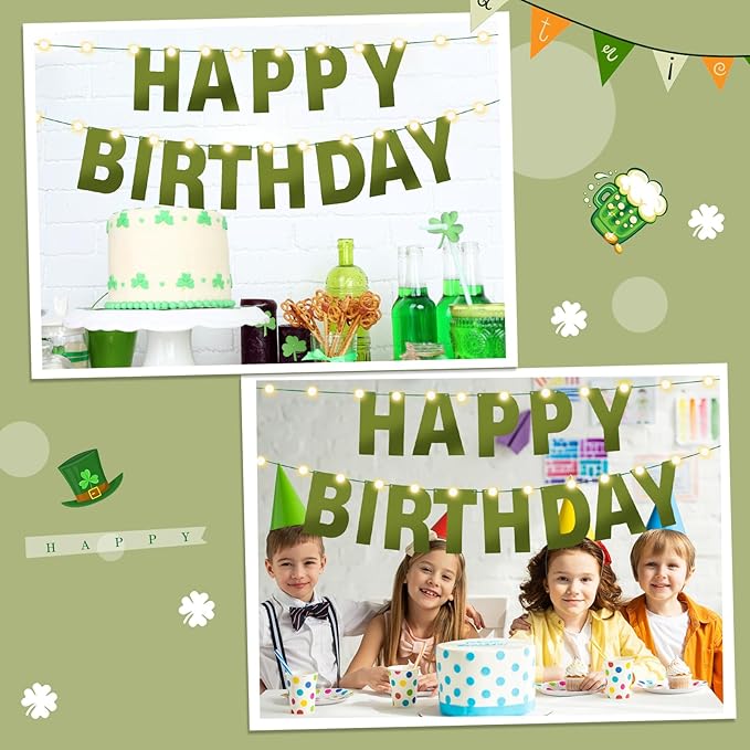 TaoBary 112 Pcs DIY Letter Kit Glitter Customizable Banner Letters Include 107 Letters and Numbers 3 Rope and 2 Needles for Birthday Halloween Christmas Wedding Valentine Party Decor(Bright Green)