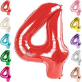 4 Balloon Numbers Birthday Decorations, 40In Red Balloons by Mluchee