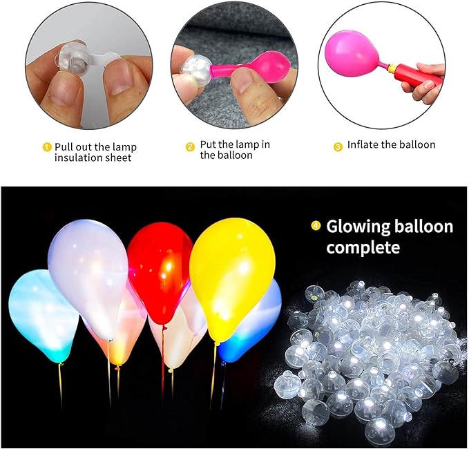 Aogist 100pcs White LED Balloon Light, Tiny Light Mini Round Led Ball Lamp - Image 5