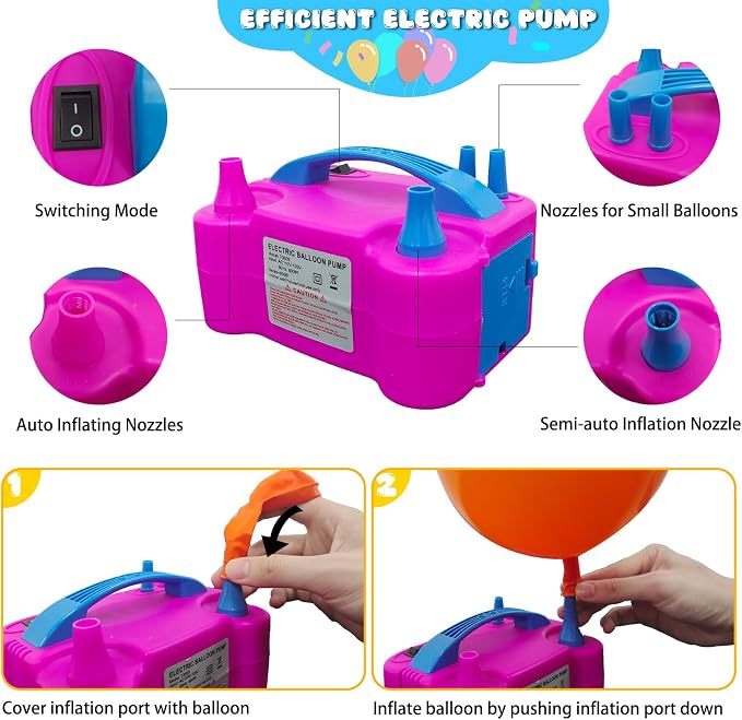 AerWo Balloon Arch Kit with Balloon Pump Electric, 8.2FT & 5FT Half Balloon - Image 4