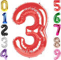 40 Inch Red Number 3 Balloon Birthday Party Decorations by Hadoife