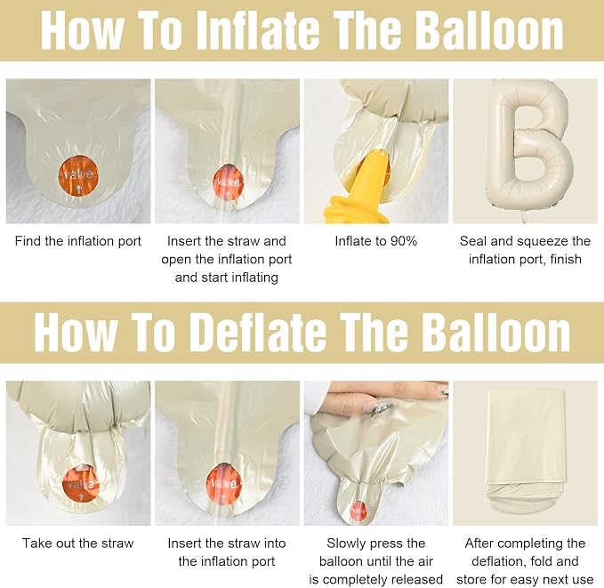 40 Inch Beige BRIDE Balloons, Cream White Sand Foil Letter Banner Sign - Image 9