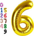 Number Balloons Gold 6 Balloon 40 inch by Enyeopd