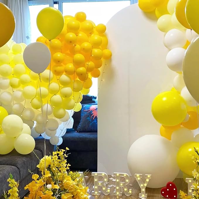Voircoloria 130pcs Pastel Yellow Balloons Arch Kits 18 12 10 5 Inch | - Image 6