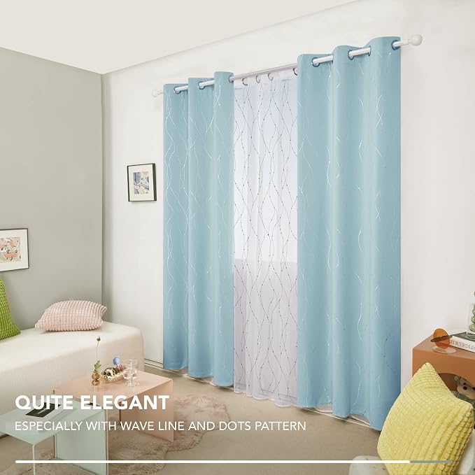 Deconovo Living Room Curtains 84 Inches Long, Thermal Insulated, Room Darkening - Image 2