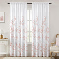 HOMEIDEAS Non-See-Through Pink and White Privacy Sheer Curtains 52 X 84 Inch by HOMEIDEAS