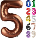 5 Balloon - Brown Birthday Number Balloons, 40 Inch Decorations Men Women | by ALPHADELTAPI