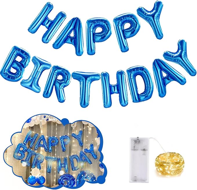 CANREVEL Happy Birthday Banner Decorations + Sign Balloons, by CANREVEL