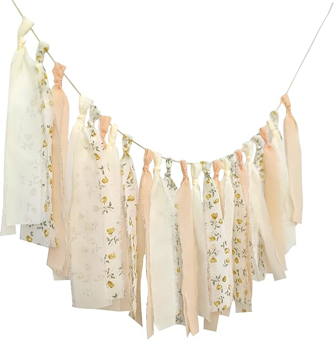 Peach Floral Chiffon Tsaasel Garland by Mybbshower