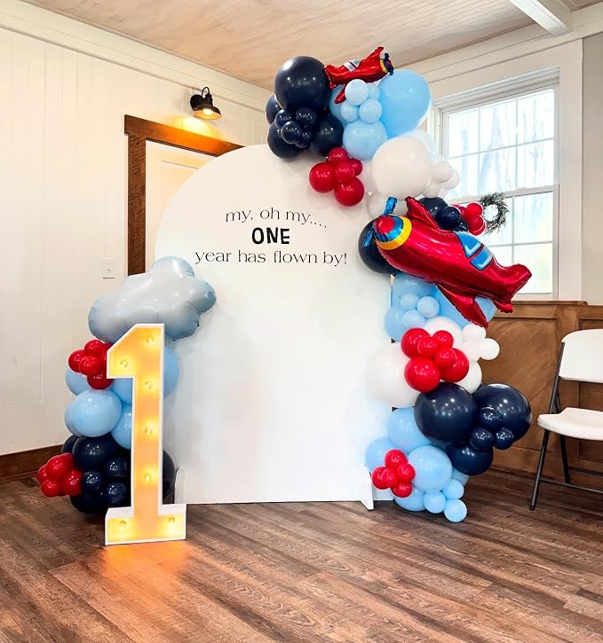 Airplane Birthday Party Decorations 142pcs Airplane Balloon Garland Arch Kit - Image 7