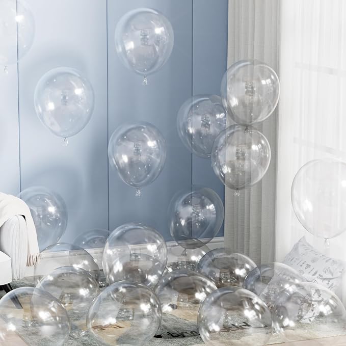 Clear Balloons, 12 Inch Clear Bubble Balloons, Transparent Balloons | 50PCS by Adeyoo
