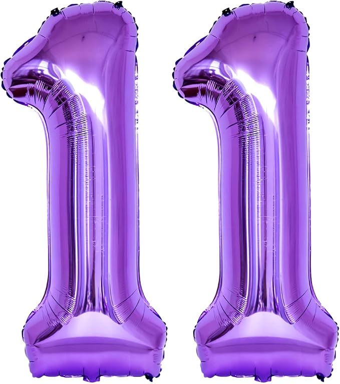 Number 11 Purple Balloons 40 Inch Giant Purple Foil 11 Helium Balloons by LHOAVWE