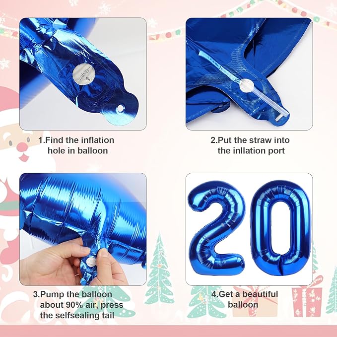 2026 Balloon Numbers Party Decorations, 40In Dark Blue Balloons | Eye-catching - Image 6