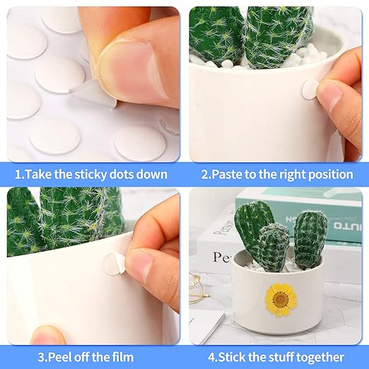 JUNEBRUSHS 1500 Pieces Double Sided Adhesive Dots, Acrylic Round Putty - Image 4