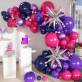 Hot Pink Purple Dark Blue Balloon Arch Kit, Kpop Music Hunter Balloons | 147Pcs by MEBAY