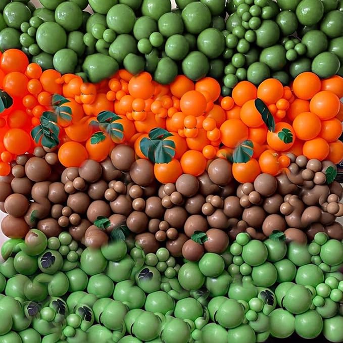 164 PCS Dinosaur Balloons Garland Green Orange Brown Balloons Arch Kit - Image 3