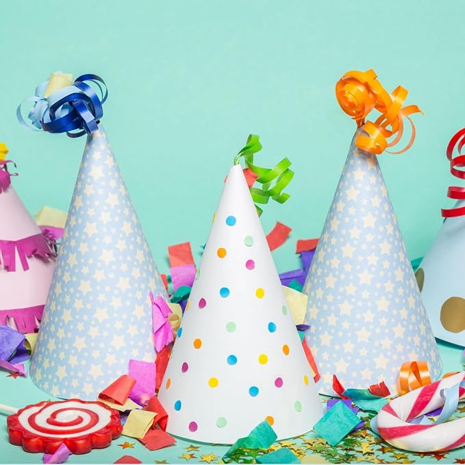 10 Pcs White Party Hats, Birthday DIY Party Hat Crafts - Image 6