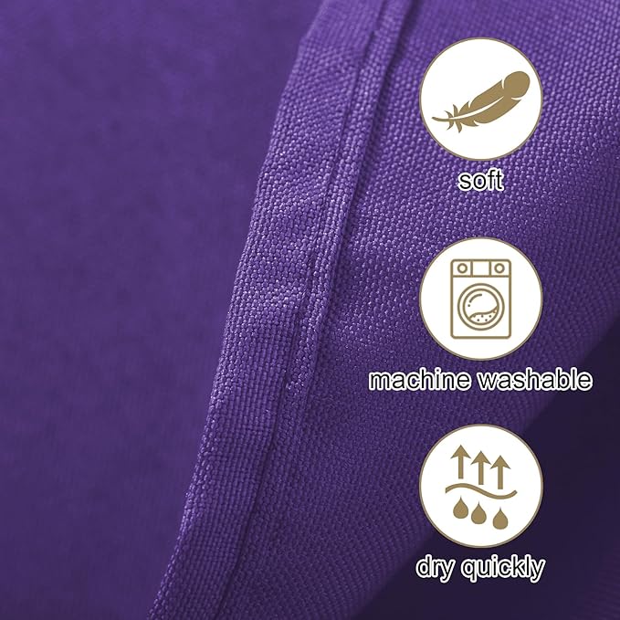 Ascoza 2pack 120 Inch Purple Round Tablecloth in Washable Polyester Fabric for Wedding/Banquet/Restaurant/Parties