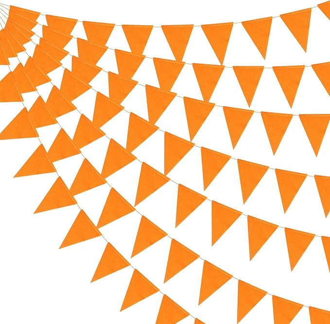 HESTYA 42 Pieces Pennant Banner Flags Orange String Hanging Fabric Hanging by Hestya