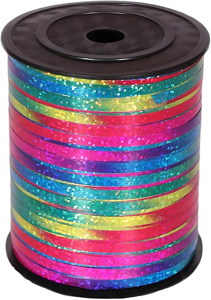 500 Yard Rainbow Crimped Curling Ribbon-Colorful Balloon Ribbons by Unknown