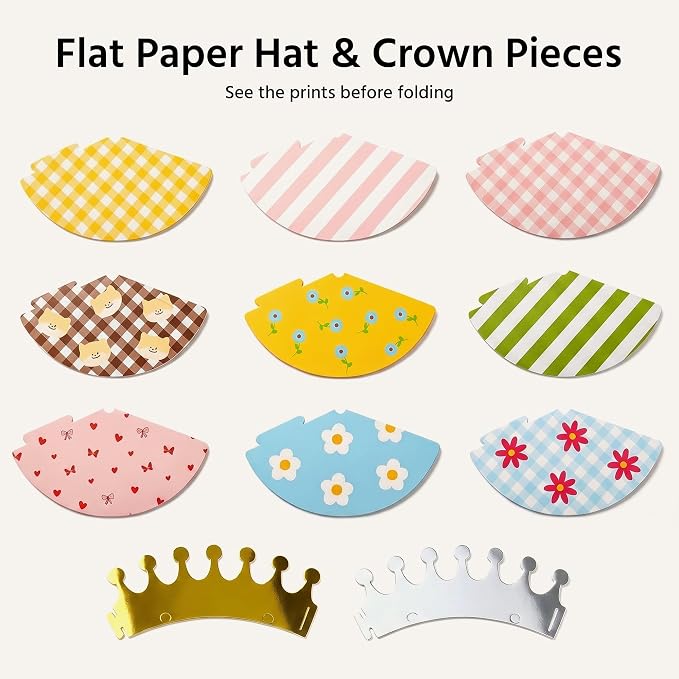 Olen Party Hats for Kids Birthday, 11 Pack Birthday Hats - Image 9