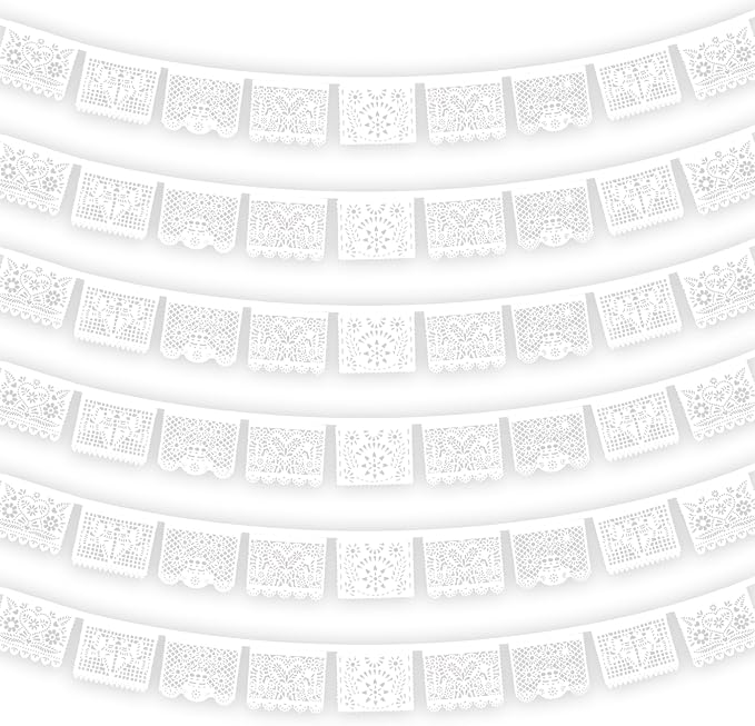 White Papel Picado Banner by Unknown