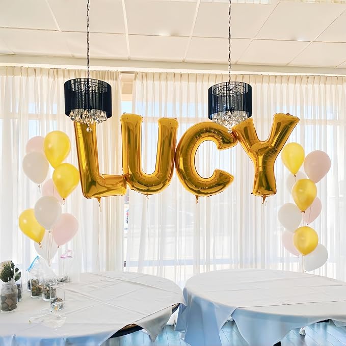 Large Custom Balloon Letters U, 40 Inch Helium Alphabet Word Balloons Decor - Image 3
