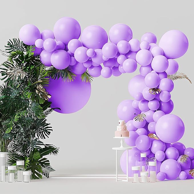 200 Pieces Pastel Purple Balloon Arch Kit Light Purple Balloons Lilac Balloon by BHUCUTU