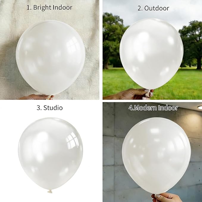 50pcs Pearl White Balloons, 12inch Pearl Ivory Latex Helium Balloons | - Image 4