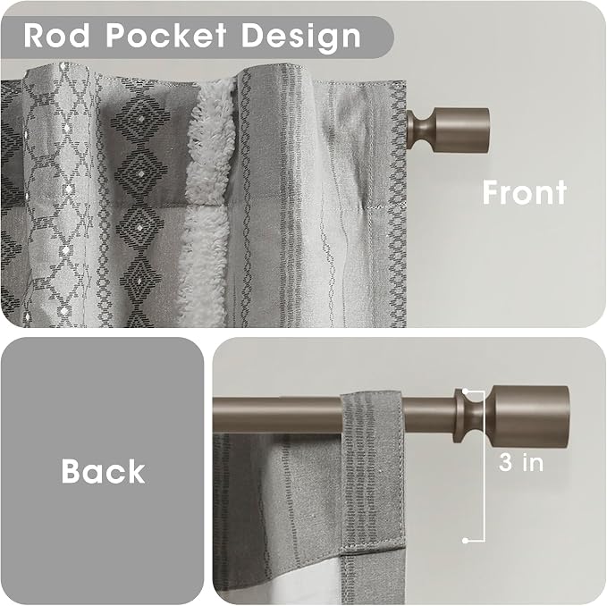 INK+IVY 100% Cotton Boho Window Curtain, Single Panel, 50x84 Gray | Tufted - Image 5