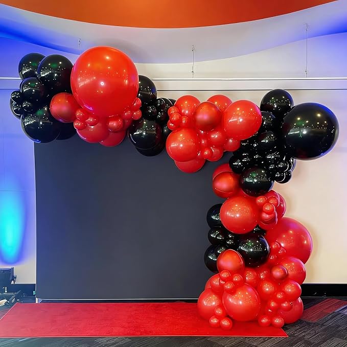 Lukiituke Red and Black Balloon Arch Kit, BBQ Casino, New Year Decorations - Image 6