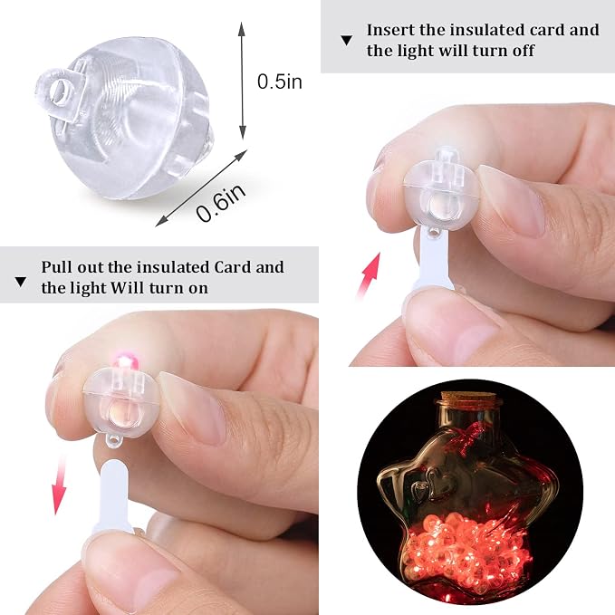 50pcs Red LED Balloon Lights, Mini Led Lights Small Round LED Ball Lamp - Image 3
