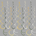 36Pcs Sage Green Gold Hanging Swirl Decorations Glitter Gold Olive Green Beige by pinkblume