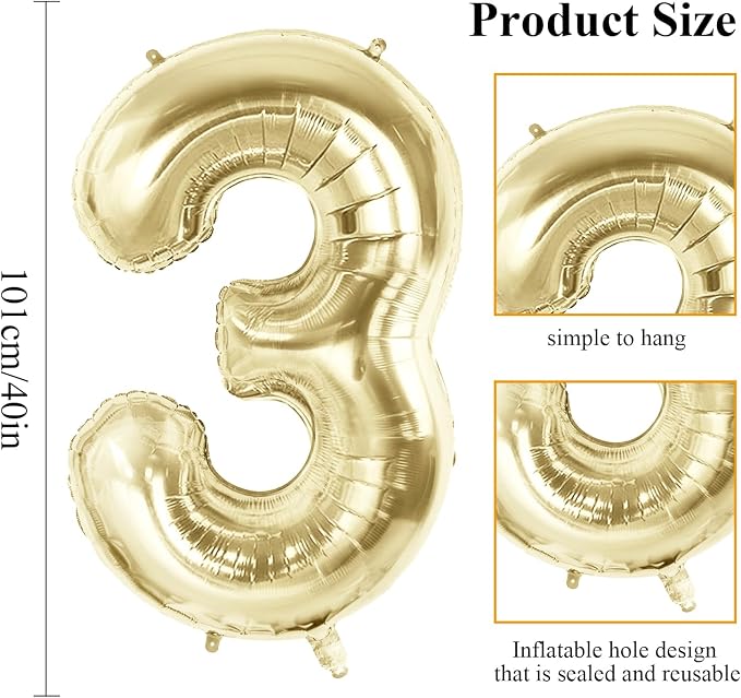 Number 39 Balloons for 39th Birthday Party Decorations, 40 Inch 0-100 - Image 2