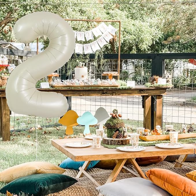 TONIFUL 40 Inch Cream White Large Numbers Balloon 0-9 Birthday Party Decorations - Image 6