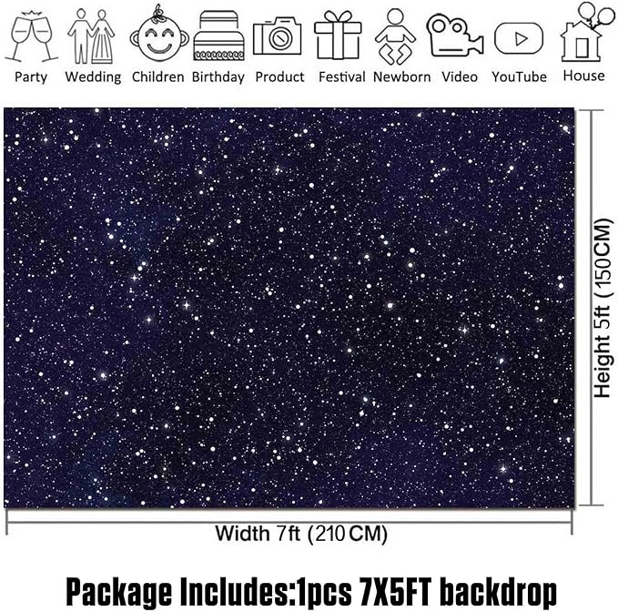 7x5FT Soft Fabric/Polyester Night Sky Star Universe Space Starry Photography - Image 7
