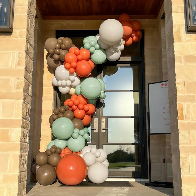 Fall Balloons Set, 12 Inch Thanksgiving Balloons, Retro Burnt Terracotta Rust - Image 7