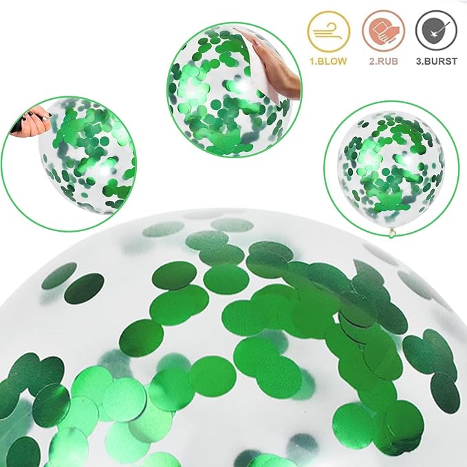 60 Pack Green Latex Balloons, 12 Inch Matte White Dark Emerald Green Light Lime - Image 7