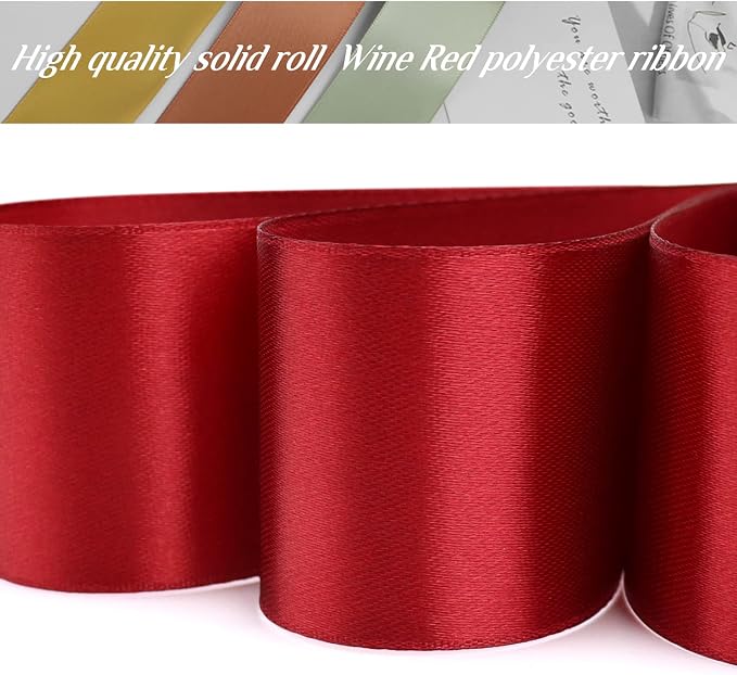 Nsilu 1-1/2 inch, Wine Red Ribbon - Image 4