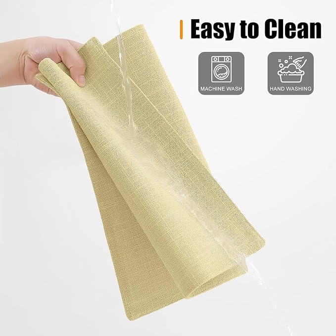 Homaxy Cloths Placemats for Dining Table Set of 6, Lemon Yellow | Heat Resistant - Image 7